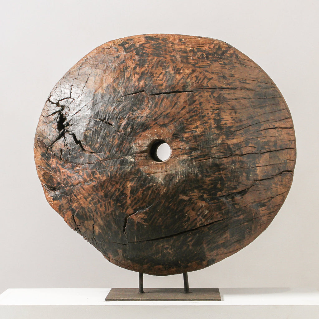 Vintage Indian Wheel On Stand - Few and Far - Decorative Objects