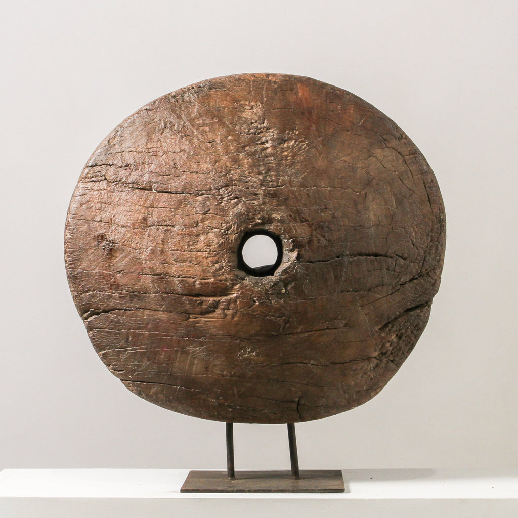 Vintage Indian Wheel On Stand - Few and Far - Decorative Objects