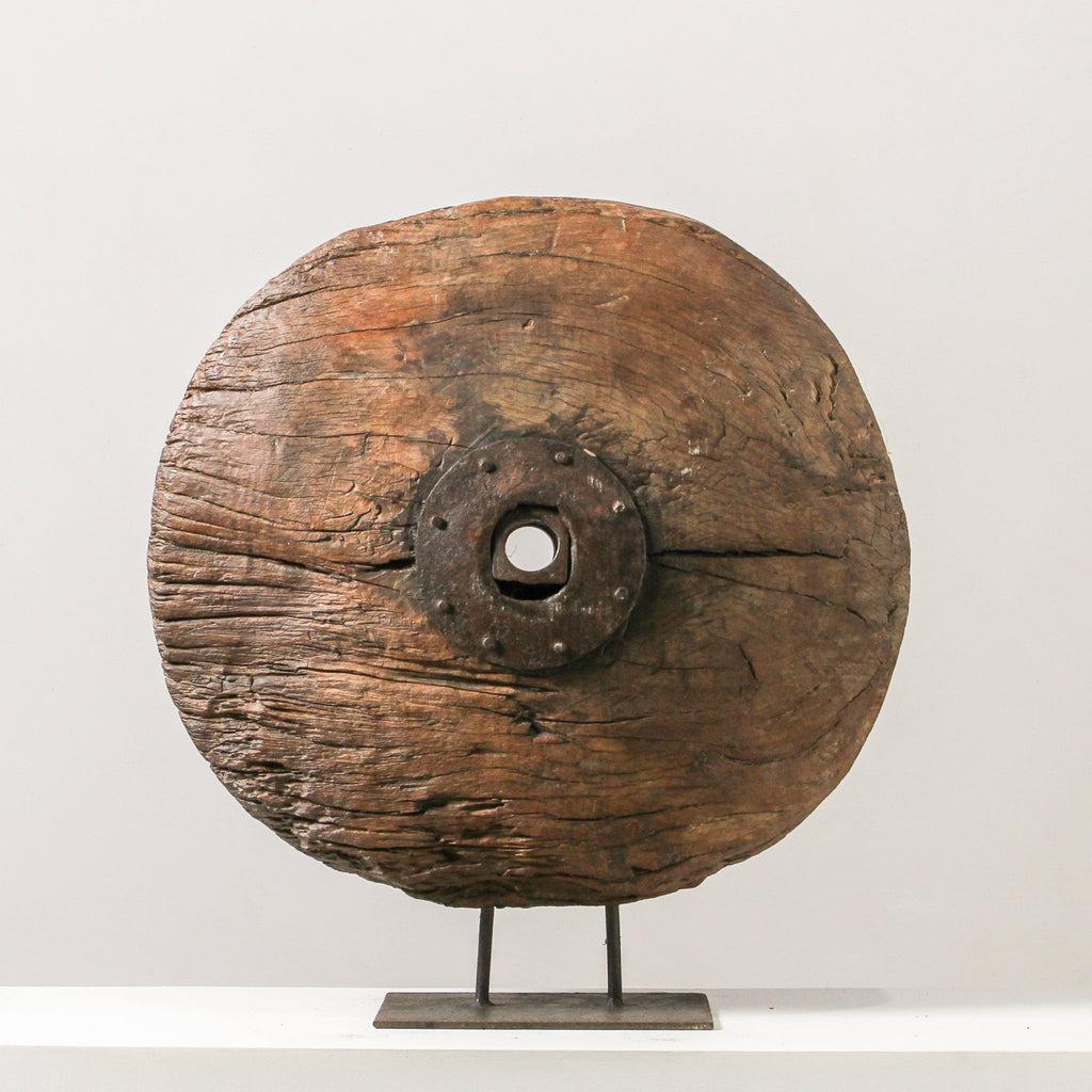Vintage Indian Wheel On Stand - Few and Far - Decorative Objects