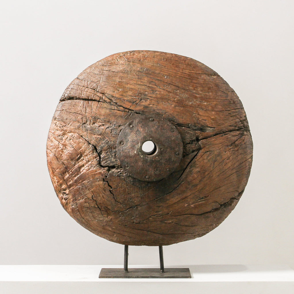 Vintage Indian Wheel On Stand - Few and Far - Decorative Objects