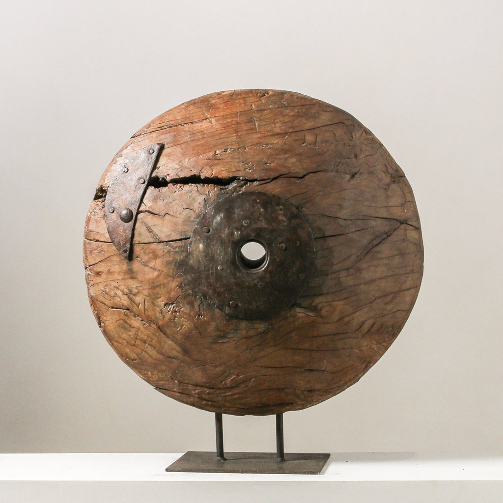 Vintage Indian Wheel On Stand - Few and Far - Decorative Objects