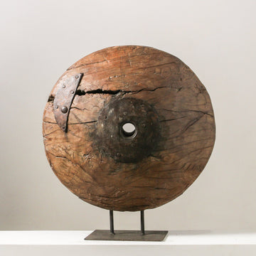 Vintage Indian Wheel On Stand - Few and Far - Decorative Objects