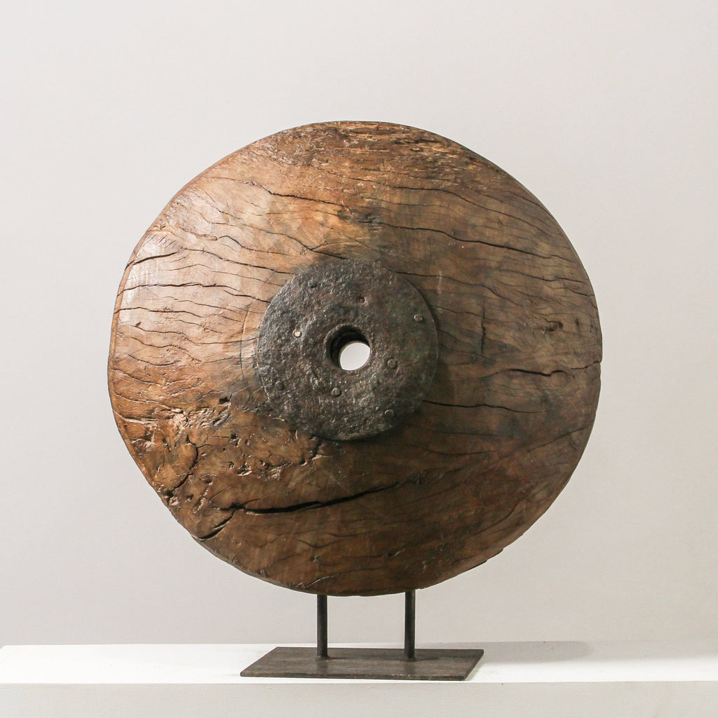 Vintage Indian Wheel On Stand - Few and Far - Decorative Objects