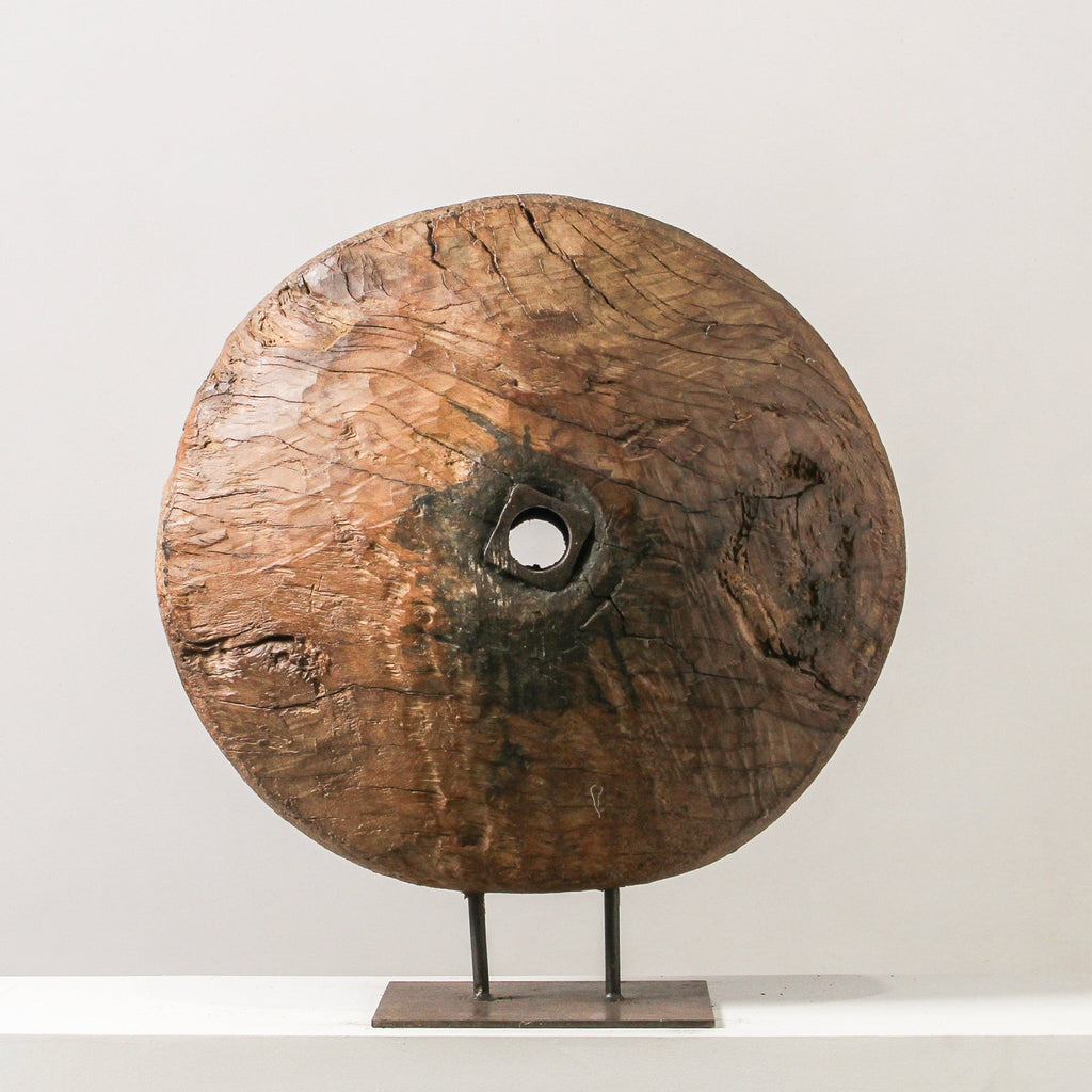 Vintage Indian Wheel On Stand - Few and Far - Decorative Objects