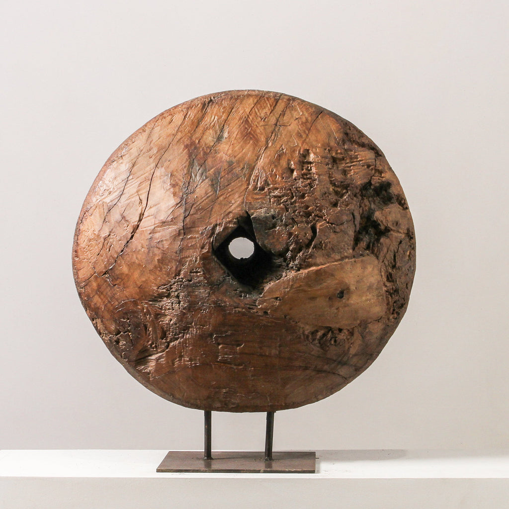 Vintage Indian Wheel On Stand - Few and Far - Decorative Objects