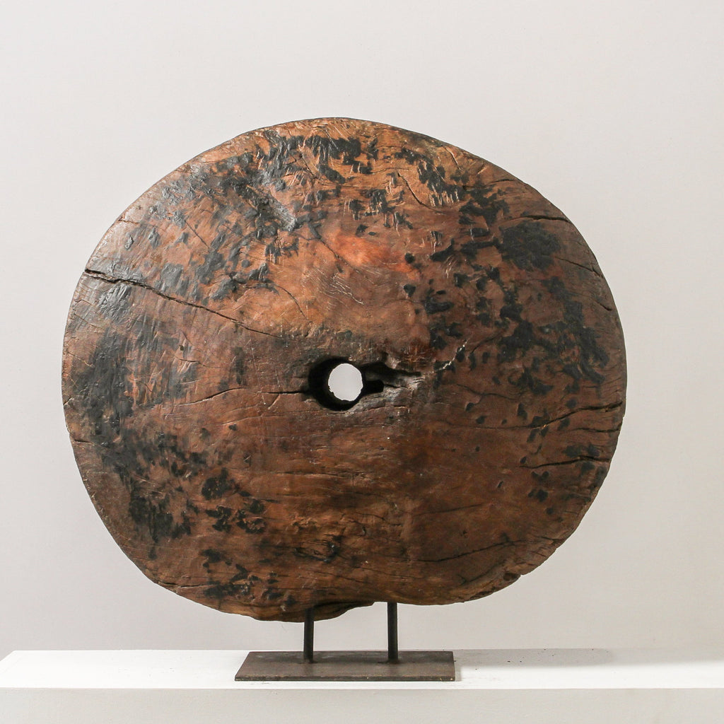 Vintage Indian Wheel On Stand - Few and Far - Decorative Objects