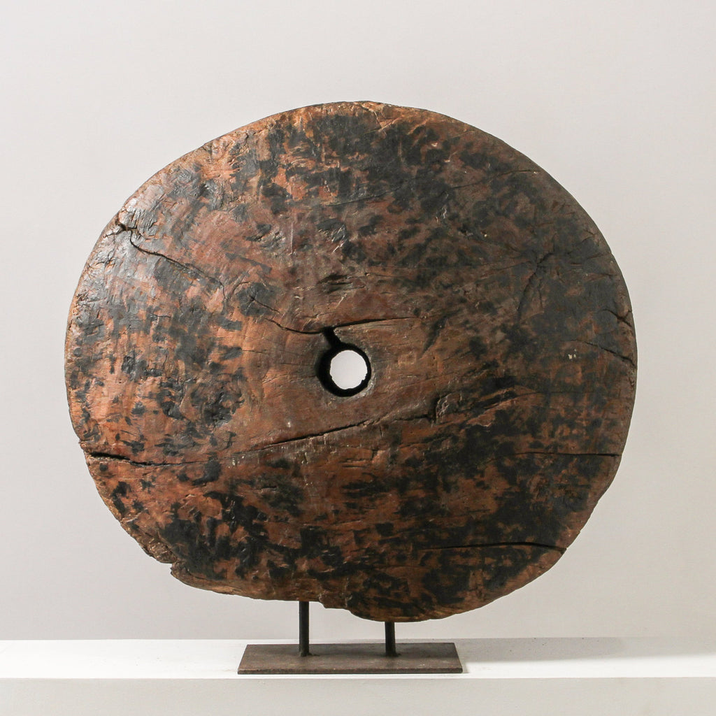 Vintage Indian Wheel On Stand - Few and Far - Decorative Objects
