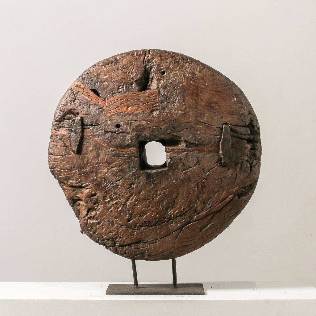 Vintage Indian Wheel On Stand - Few and Far - Decorative Objects