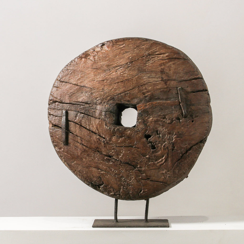 Vintage Indian Wheel On Stand - Few and Far - Decorative Objects