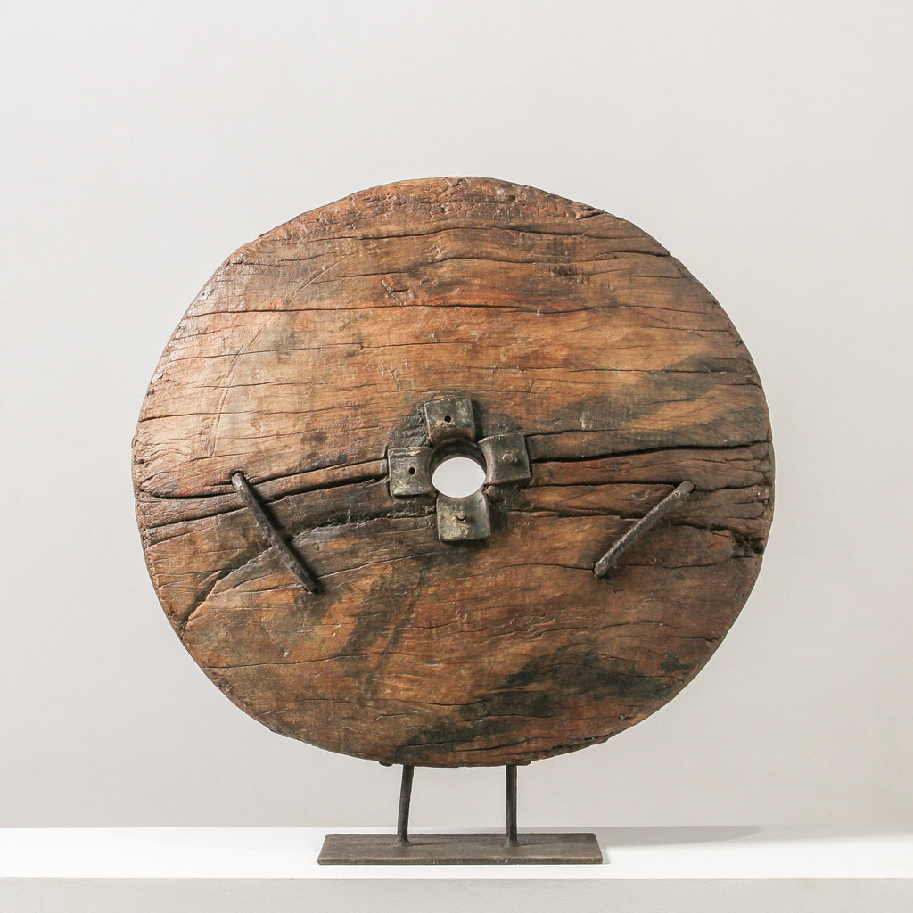 Vintage Indian Wheel On Stand - Few and Far - Decorative Objects