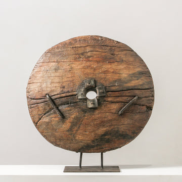 Vintage Indian Wheel On Stand - Few and Far - Decorative Objects