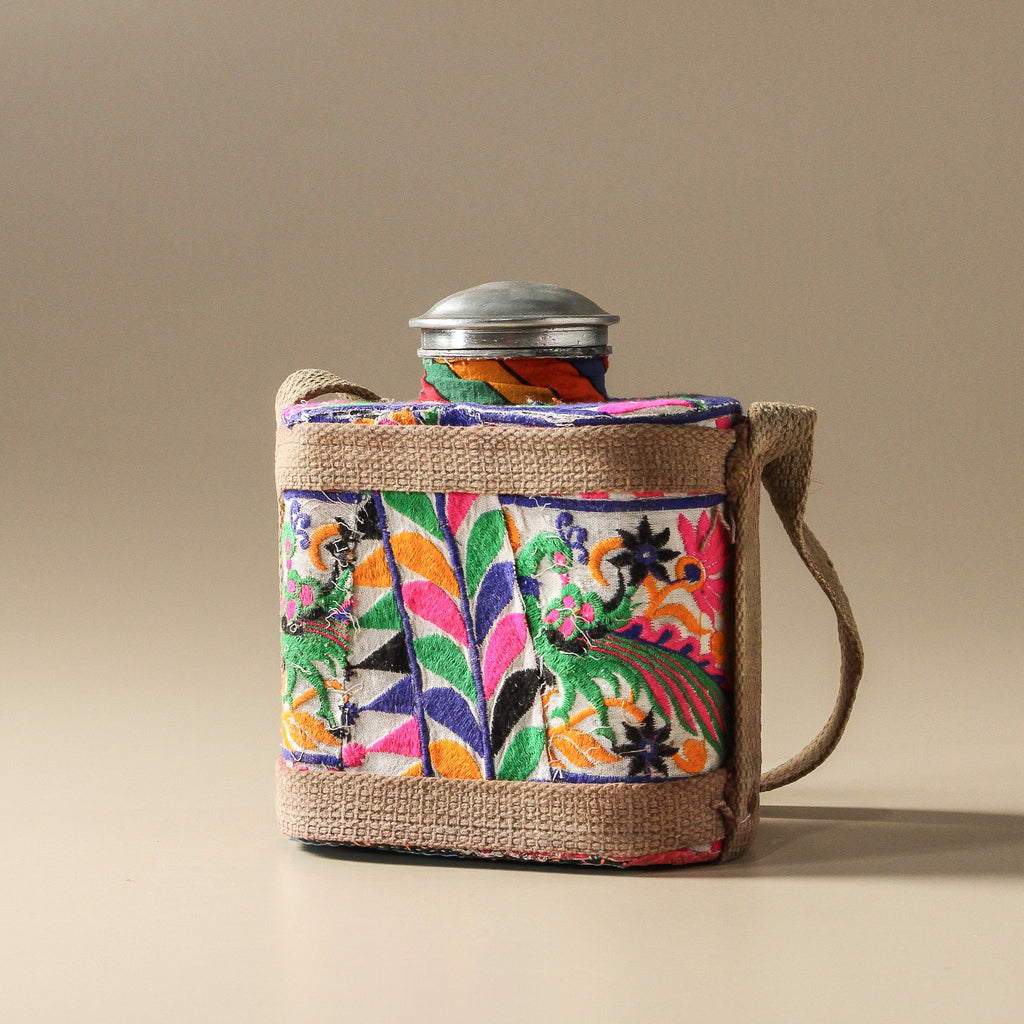Vintage Indian Zinc Water Bottle - Few and Far - Decorative Objects