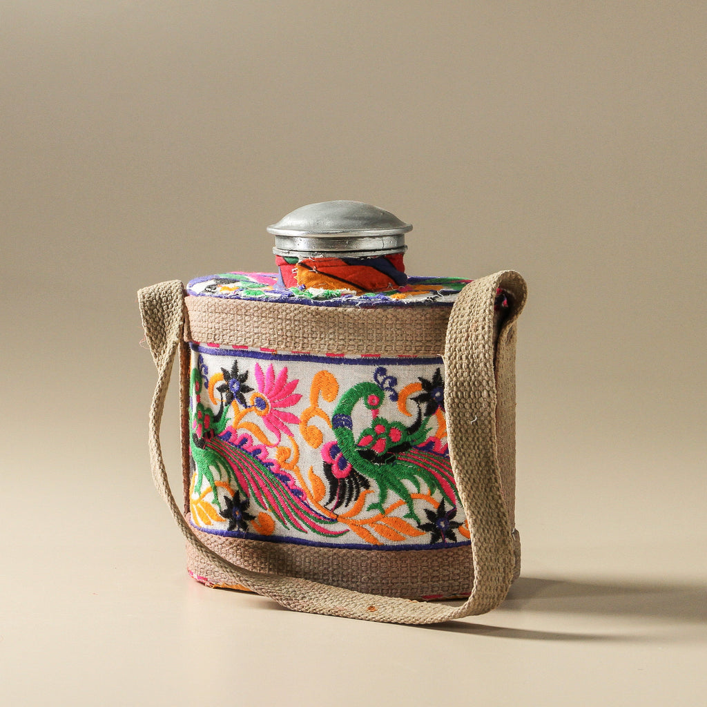 Vintage Indian Zinc Water Bottle - Few and Far - Decorative Objects