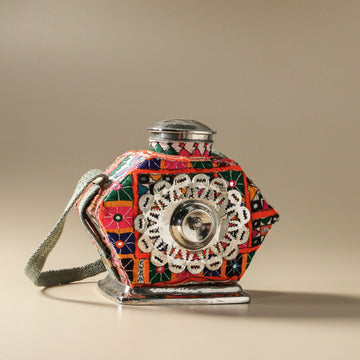 Vintage Indian Zinc Water Bottle - Few and Far - Decorative Objects