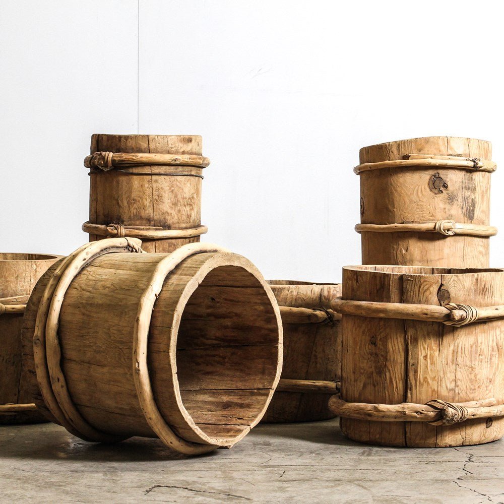Chinese Vintage Wine Barrel - Tall - Few and Far - Decorative Objects