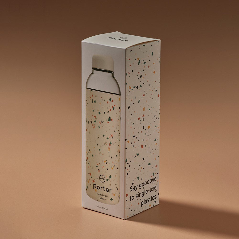 Glass Water Bottle Terrazzo - Few and Far - Glassware