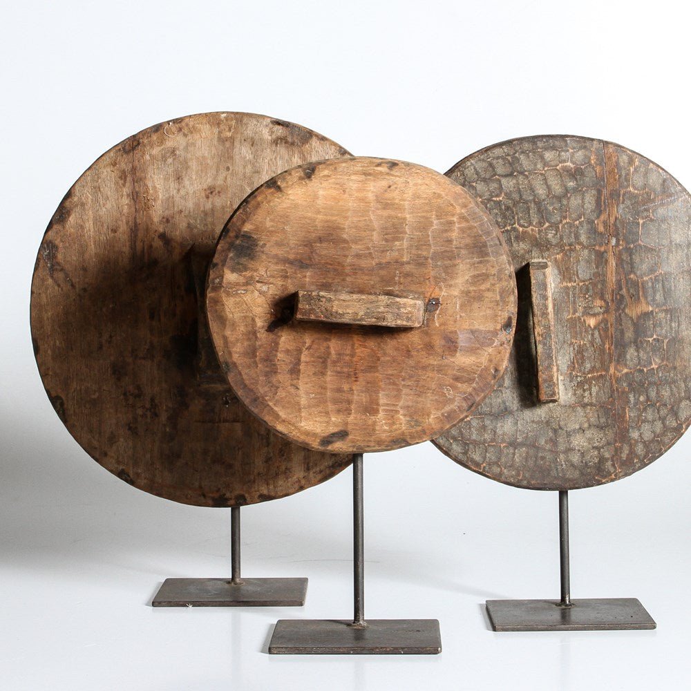 Vintage Indian Lids On Stand - Few and Far - Decorative Objects